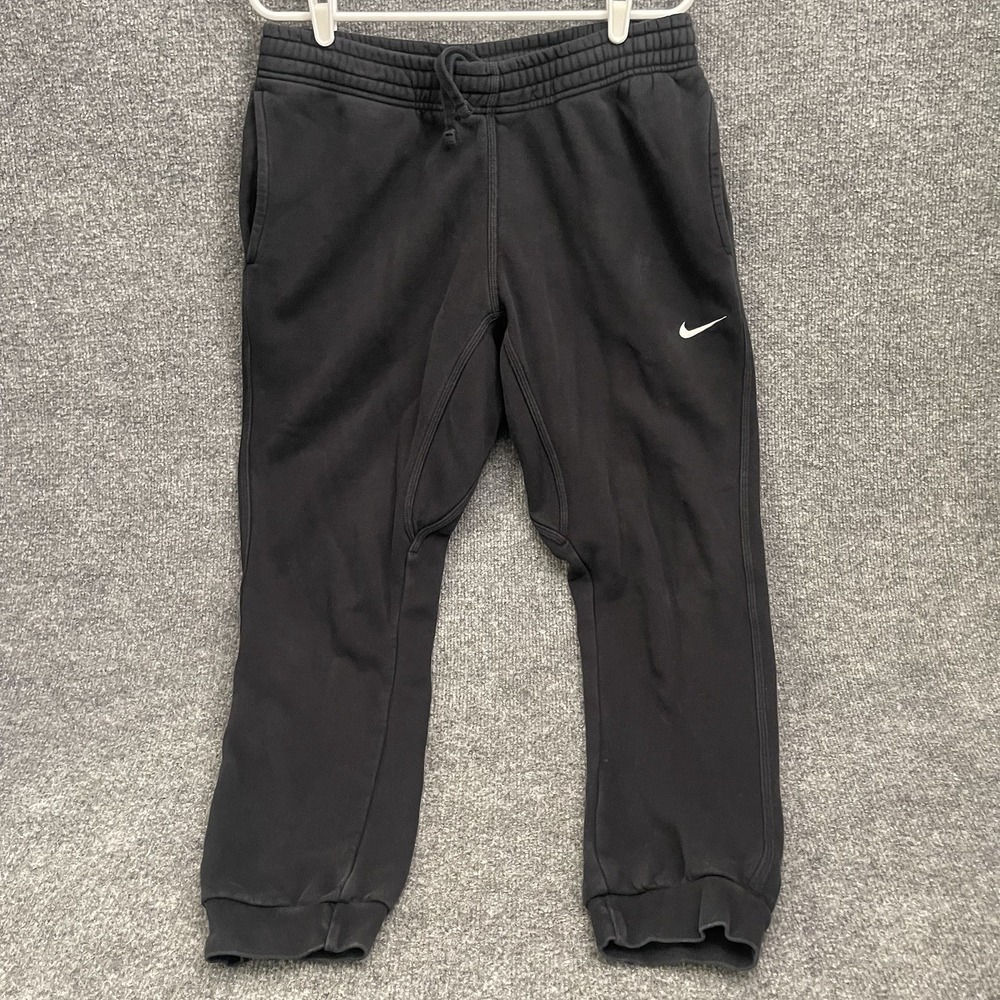 Nike Fleece Joggers Pants Men's Sz L Black Swoosh Athletic 826431-010